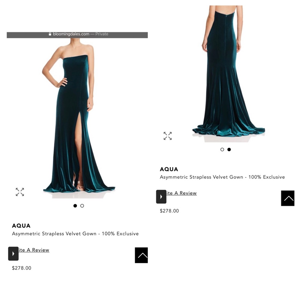 Betsy & Adam velvet formal gown